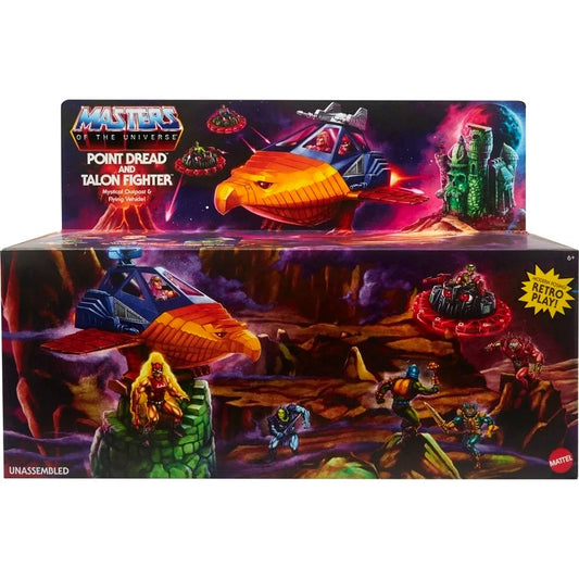 Masters of the Universe Origins Playset with Toy Plane & Accessories, Talon Fighter & Point Dread Outpost